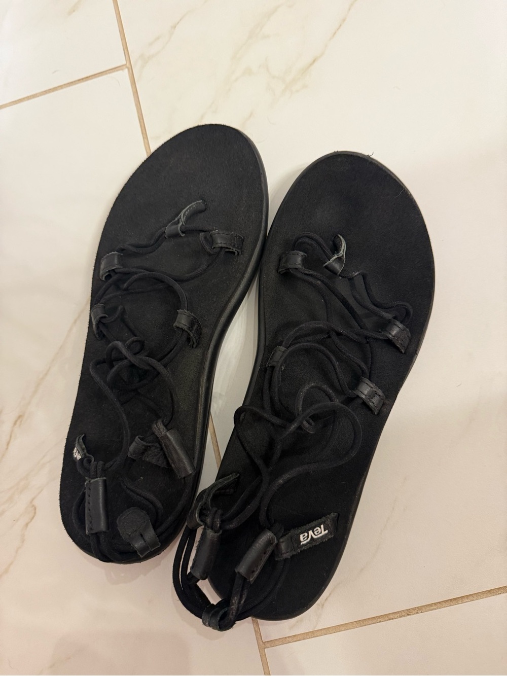 Teva Black Lace-Up Gladiator Sandals